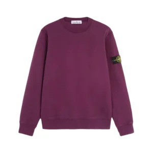 STONE ISLAND - Sweat col rond rouge bordeaux