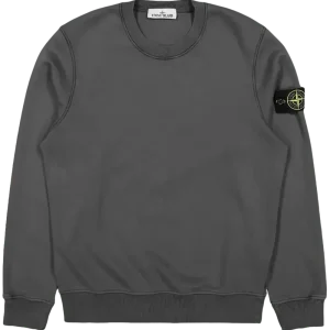 STONE ISLAND - sweat en coton à patch Compass gris charcoal