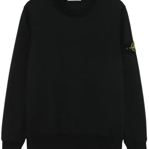Stone Island - Sweat en coton patch compass noir