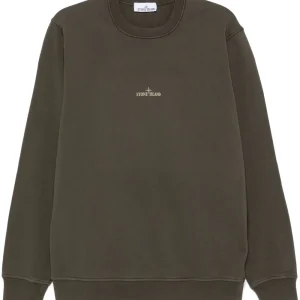 Stone Island - Sweat logo vert kaki