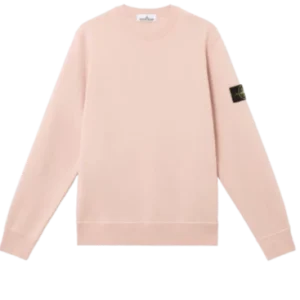 STONE ISLAND - Sweat-shirt ras-du-cou à détails côtelés Rose
