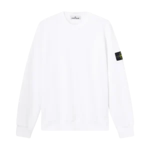 STONE ISLAND - Sweat-shirt Ras-du-cou Coupe Regular avec Manches Raglan Blanc