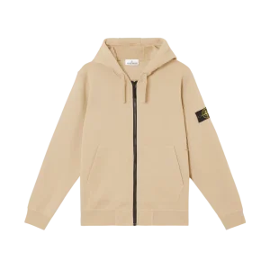 STONE ISLAND - Sweat-shirt zippé doté de capuche à cordon de serrage Desert