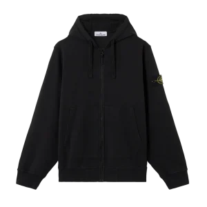 STONE ISLAND - Sweat zippé 6100061 ORGANIC COTTON FLEECE Noir