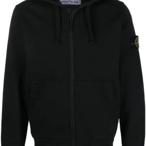 Stone Island Sweat zippé à capuche Black 64251