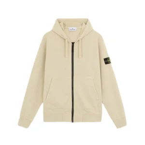 STONE ISLAND - Sweat zippée à capuche beige
