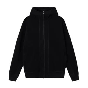 STONE ISLAND - Sweatshirt Zippé à Capuche Coupe Regular avec Poches Noir