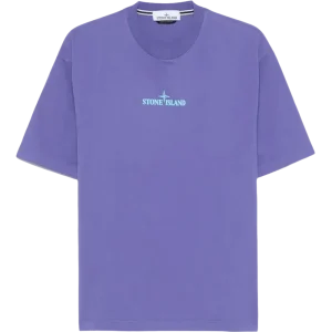 STONE ISLAND - T-shirt à logo embossé lavande