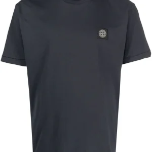 Stone Island T-shirt bleu à patch logo compass