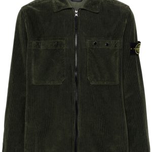 STONE ISLAND - Veste en velours verte