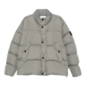 STONE ISLAND - Veste Matelassée à Col Montant Gris