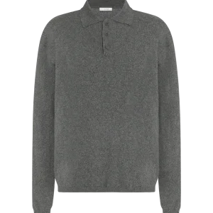 THE ROW - Pull Almot polo en Coton gris chiné
