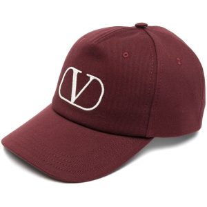 Valentino Garavani Casquette Bordeaux à détail VLogo